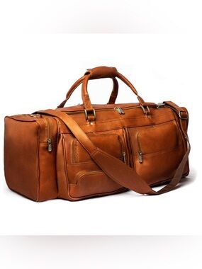 Piel 24" Leather Duffel with Pockets